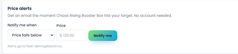 Free price alerts